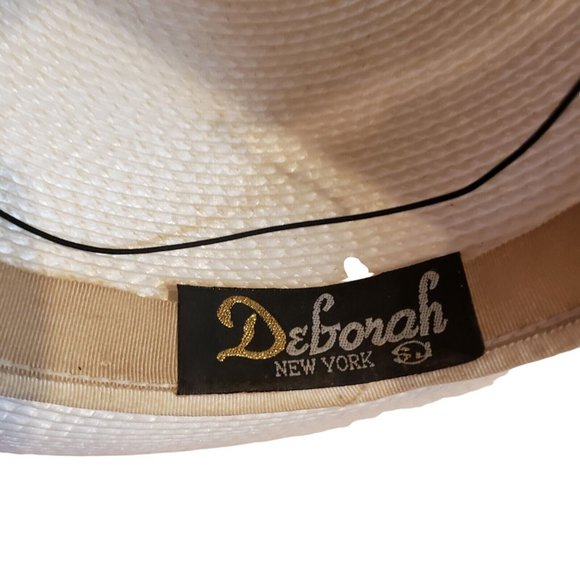 Vintage  Deborah New York White & Gold Hat Church Hat Elegant Classic